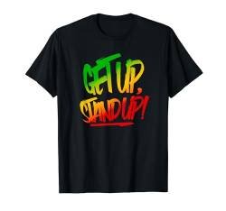 Get Up, Stand Up! Graffiti Tag Style Rasta Colors Reggae T-Shirt von Rasta University