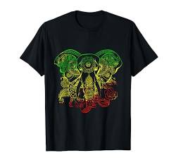 Rasta Colors Rastafari Retro Elephant Mandala Reggae Jamaica T-Shirt von Rasta & Reggae Clothing