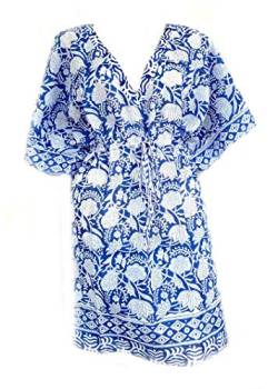 Rastogi Handicrafts Damen-Badeanzug aus 100% Baumwolle, Handblockdruck, Strandkaftan von Rastogi handicrafts