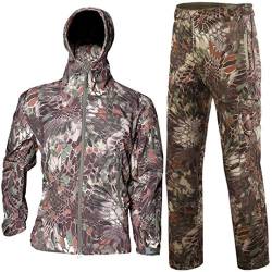 RatenKont Herren Armee Camouflage Jacken Fleece Thermische Outdoor Jagd Militärische Taktische Anzug Kleidung Mountain Python XXL von RatenKont