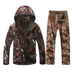 RatenKont Herren Armee Camouflage Jacken Fleece Thermische Outdoor Jagd Militärische Taktische Anzug Kleidung Tree camo 3XL von RatenKont