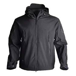 RatenKont Männer Militärische Taktische Winter wasserdichte Softshell Jacke Windjacke Jagdbekleidung Black L von RatenKont