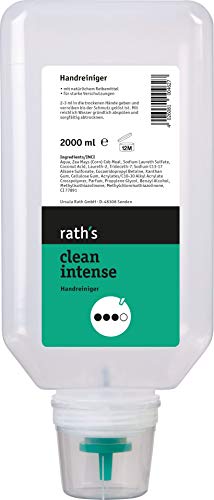 rath's clean intense - 2 Liter reibemittelhaltiger Handreiniger/Handwaschpaste für starke/grobe Verschmutzungen. Mit natürlichem Reibemittel aus Maiskolbenmehl von Rath's