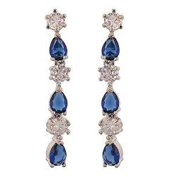 Ratnavali Jewels Versilberte Ohrringe mit amerikanischem Diamantstein, baumelnd, modisch, für Damen und Mädchen, Messing, Zirkonia von Ratnavali Jewels