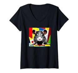 Damen Ratte Maus Rattenliebhaber Mäuseliebhaber T-Shirt mit V-Ausschnitt von Rats - Mouse Pets Girls Women Men Kids Boys Gift