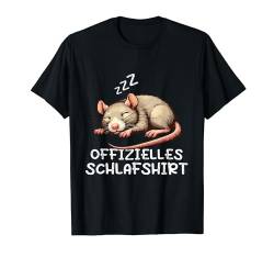 Offizielles Schlafshirt Ratte Ratten Nagetier Haustier T-Shirt von Rattenbesitzer Rattenliebhaber Motiv Tierfreunde
