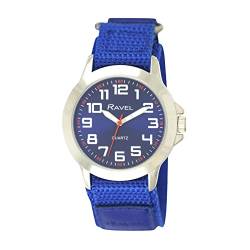 Ravel - Moderne Workwear-Herrenuhr mit einfach zu befestigendem Armband - Blau von Ravel