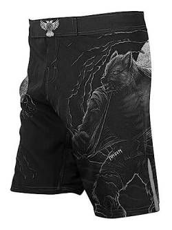 Raven Fightwear Herren BJJ Horror Werwolf MMA Kampfshorts, Black Edition, 50 von Raven Fightwear