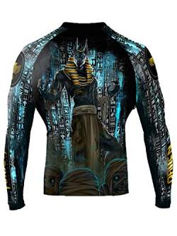 Raven Fightwear Herren The Gods of Egypt Anubis Rash Guard MMA BJJ Schwarz - Schwarz - Large von Raven Fightwear