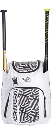 Rawlings | Chaos Backpack Bag Series | Jugend | Baseball & Fastpitch Softball | Weiß von Rawlings