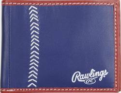 Rawlings "Pop Baseball Stitch Bi-Fold Leather Wallet, Königsblau, Bi-Fold von Rawlings