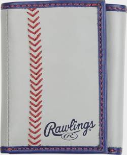 Rawlings "Pop Baseball Stitch Tri-Fold Leather Wallet, Grau, Dreifach gefaltet von Rawlings