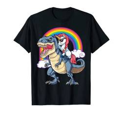 Unicorn Riding Dinosaur T rex Funny Boys Kids Girls Rainbow T-Shirt von Rawrsome Dinosaur Clothing