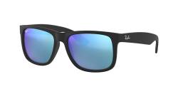 Ray-Ban 0RB4165 Justin Classic Sonnenbrille Large (Herstellergröße: 54), Schwarz (Gestell: Schwarz, Gläser: Blau Verspiegelt 622/54) von Ray-Ban