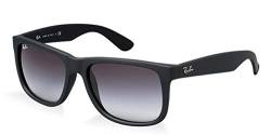 Ray-Ban JUSTIN RB 4165 601/8G Unisex Sonnenbrille, Rubber Black / Grey Gradient, L von Ray-Ban