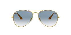 Ray-Ban Unisex Aviator Sonnenbrille, Gold (Gestell: Gold, Gläserfarbe: Hellblau Verlauf 001/3f), Large (Herstellergröße: 55) EU von Ray-Ban