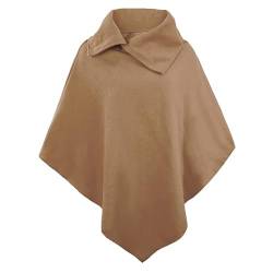 Poncho Damen Winter Herbst Elegant Klassisch Einfarbig Stretch Cape Ärmellos Charmant Locker Unregelmäßig Schal Young Fashion Top von Rayson