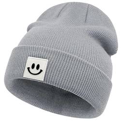 Rayson Mütze Kinder Beanie Mütze für Jungen Mädchen Laufmütze Wintermütze Herren Damen Mützen Weihnachten Geschenke(Grau) von Rayson