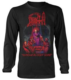 Death 'Scream Bloody Gore' Langarmshirt, Schwarz, schwarz, Mittel von Razamataz