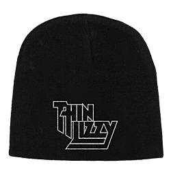 RAZAMATAZ Thin Lizzy Beanie, bestickt, Schwarz, Schwarz, Einheitsgr��e von Razamataz