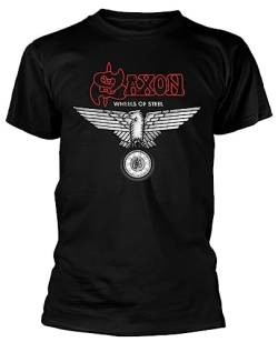 Saxon 'Wheels of Steel' (Schwarz) T-Shirt (as3, Alpha, m, Regular, Regular) von Razamataz