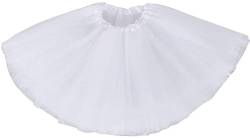 Damen Tütü Rock Minirock Petticoat Tanzkleid Dehnbaren Tutu Rock Ballettrock Tüllrock für Party (Weiß) von Rcbmn