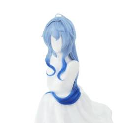 Anime Genshin Impact Cosplay Perücke Ganyu Perücke Damen Aqua Blau Lange Haar Perücken für Halloween Party Kostüm Karneval Perücke Mütze von Rcrllya