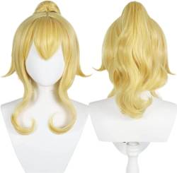Anime Genshin Impact Cosplay Perücke Jean Gunnhildr Perücken Damen Blonde Haar perücken für Halloween Party Kostüm Karneval Perücke Mütze von Rcrllya