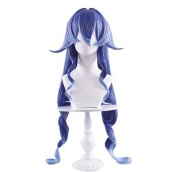 Anime Genshin Impact Cosplay Perücke Layla Perücke Damen blaue lange Haar perücken für Halloween Party Kostüm Karneval Perücke Mütze von Rcrllya