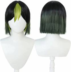 Anime Genshin Impact Cosplay Perücke Tighnari Perücke Damen Gradient grüne Haar perücken für Halloween Party Kostüm Karneval Perücke Mütze von Rcrllya