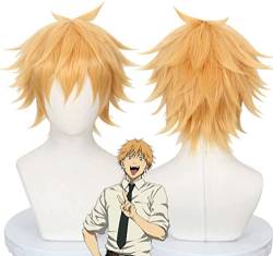 Anime Kettensäge Mann Cosplay Perücken für Denji Perücke Blonde Herren Kurzhaar perücken für Halloween Party Kostüm Karneval Perücke Mütze von Rcrllya