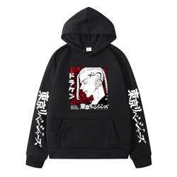 Rcrllya Anime Sweatshirts Tokyo Revengers Hoodies Herren Sweatshirt mit Kapuze Draken Hoodie für Herren Hip Hop Kleidung (Schwarz,S) von Rcrllya