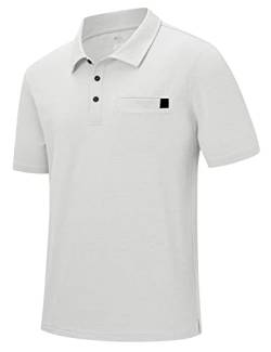 Rdruko Herren-Golf-Shirt, kurzärmelig, trockene Passform, feuchtigkeitsableitend, lässig, Polo-Shirts mit Tasche von Rdruko