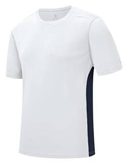 Rdruko Herren Rashguard Schwimmshirts Kurzarm UPF 50+ UV-Schutz schnell trocknend Angeln Surf Active T Shirts, A-weiß, XL von Rdruko