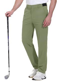 Rdruko Herren-Stretch-Golfhose, schnell trocknend, leicht, Freizeithose mit Taschen, Grün , 52 von Rdruko