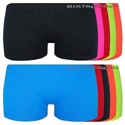 ReKoe 10er Pack Damen Hotpants Microfaser Uni Neon Farben Unterhose Panty Unterwäsche, Größe:L-XL = 40/42 von ReKoe