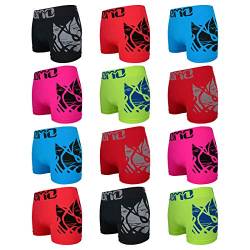 ReKoe 12er Pack Boxershorts Pants Shorts Unterwäsche Neon Farben mit Motiv Uomo Tattoo, Größe:XL/XXL von ReKoe