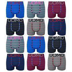 ReKoe 12er Pack Microfaser Uomo gestreift Unterwäsche Pants Herren Boxershorts Slip, Größe:XL/XXL von ReKoe