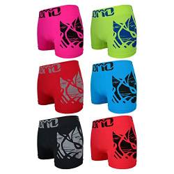 ReKoe 6er Pack Boxershorts Pants Shorts Unterwäsche Neon Farben mit Motiv Uomo Tattoo, Größe:M/L von ReKoe