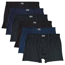 ReKoe 6er Pack Herren Boxershorts Baumwolle Übergröße 3XL 4XL Streifen Unterhosen, Größe:4XL von ReKoe