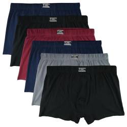 ReKoe 6er Pack Herren Boxershorts Baumwolle Übergröße Uni Unterhosen 4XL 5XL 6XL 7XL, Größe:4XL von ReKoe