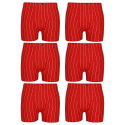 ReKoe 6er Pack Herren Boxershorts Übergrößen Pants Unterhose Boxer Rot Baumwolle Slip, Größe:3XL von ReKoe