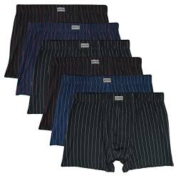 ReKoe 6er Pack Herren Übergröße M L XL 2XL 3XL 4XL 5XL 6XL 7XL 8XL Boxershorts Baumwolle Streifen Unterhosen, Größe:7XL von ReKoe