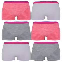 ReKoe 6er Pack Mädchen Panty Microfaser Kinder Unterwäsche Sterne Muster Short Pants, Größe:122-134 von ReKoe