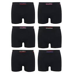 ReKoe 6er Pack Microfaser Uomo Schwarz Unterwäsche Pants Herren Boxershorts Fitness, Größe:XL/XXL von ReKoe