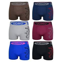 ReKoe 6er Pack Microfaser Uomo Sport Unterwäsche Pants Herren Boxershorts mit Tier, Größe:M/L von ReKoe