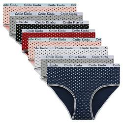 ReKoe 8er Pack Damen Slip Baumwolle Panties Unterwäsche Schlüpfer Unterhose Gepunktet, Größe:44/46 = (Etikett XL) von ReKoe
