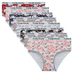 ReKoe 8er Pack Damen Slip Baumwolle Pants Unterwäsche Schlüpfer Unterhose Mit Muster, Größe:44/46 = (Etikett XL) von ReKoe