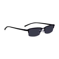 1.0 Lesesonnenbrille für Herren, Halbrahmen aus Metall, gebrauchsfertig, schwarz getönte Sonnenbrille, Federscharniere für bequemen Sitz. UV- und Sonnenschutz. Read Optics von Read Optics
