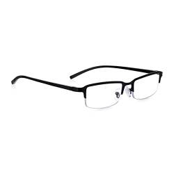 1.5 Herren-Lesebrille, rechteckige Halbrahmenbrille, mattschwarz mit Federscharnieren für Komfort und Passform. Read Optics von Read Optics